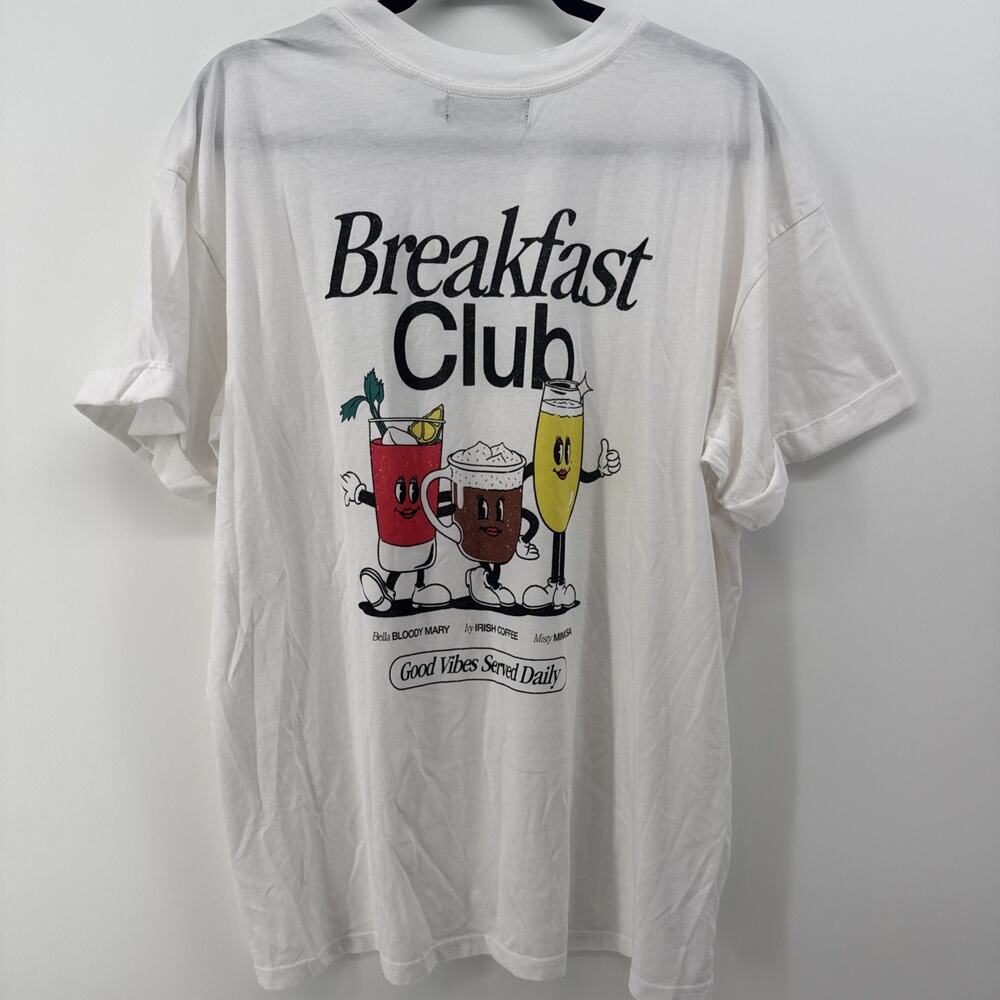 NWT Girl Dangerous The Breakfast Club White Graphic T Shirt Size XL Cotton Logo